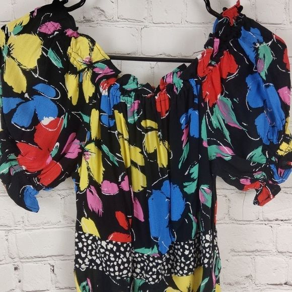 Rixo x Target Floral Puff Sleeve Off Shoulder Maxi Dress NWT 0 - Picture 5 of 13